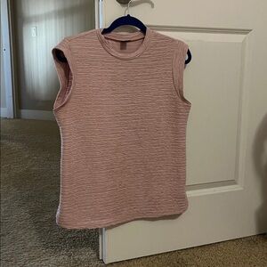 Sleeveless Pink Textured Blouse